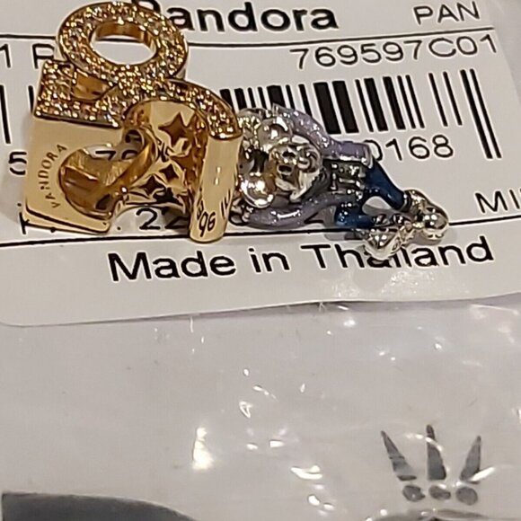 Auth Pandora Disney Parks Shine 50TH ANNIVERSARY MICKEY Dangle Charm 769597C01 - Picture 4 of 15